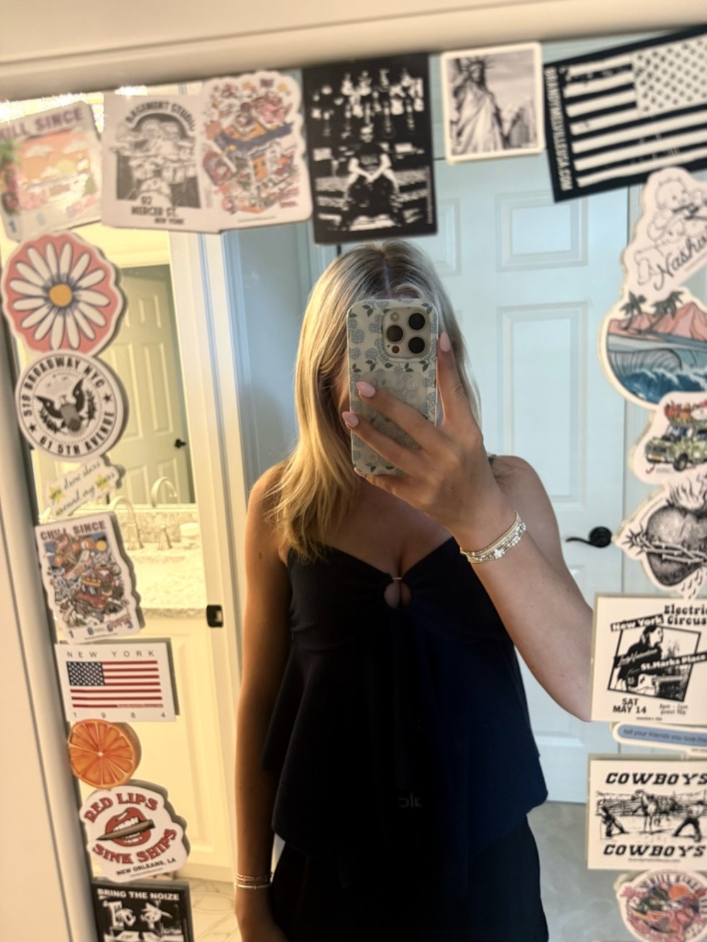 navy tank top